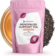 VoomVaya Menopause Support Tea - Natural Menopause Relief For Women with Red Clover & Black Cohosh - Alleviates Hot Flashes, Night Sweats, Mood Swings - Peach Flavor - 30 Teabags