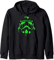 [STAR WARS] Oozing Green Stormtrooper Helmet Outline Zip Hoodie