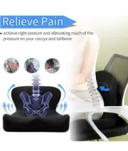 Memory Foam Seat Cushion Office Chair Car Back Pad Coccyx Tailbone Pain Relief