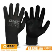 1/3/12/120 Pairs x Black PU Lightweight Breathable Sensitive General Work Gloves