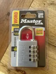 Master Lock Set Your Own 4 Letter Word Combination Padlock. Brand New