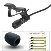 Black Lavalier Lapel Microphone 3.5mm XLR 3-Pin XLR 4-Pin For Wireless System