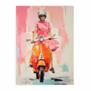 Modern Scooter Lady Art Canvas Print
