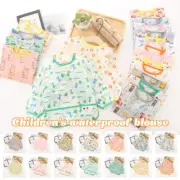 Baby Kid Full Waterproof Long Short Sleeves Smock Bib Apron Feeding Wipeclean