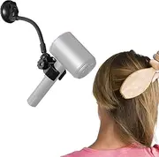 Adjustable Hair Dryer Holder Stand, 360 Degree Rotation Blow Dryer Bracket with Positionable Arm and Suction Cup, Hands Free Hair Dryer Holder for Mirror and Ceramic Tile