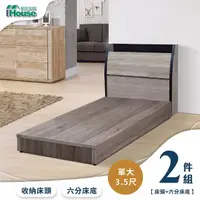 在飛比找momo購物網優惠-【IHouse】香奈兒 觸控燈光房間2件組 單大3.5尺(床