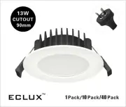 13W LED DOWNLIGHT DIM CCT CHANGEABLE 90-95MM CUTOUT TRI COLOURS SLIM FLAT IP44