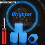 Wheel Tire Tyre Air Valve Stem Blue LED Light Caps Cover Accessories For Bikes