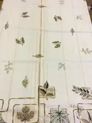 Vintage ML Marlene Linen Woodland 53 x 53 NOS Metallic Tablecloth Madigans