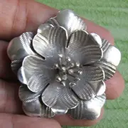 Flower lovely 60 mm. pendant pure silver Karen hill tribe