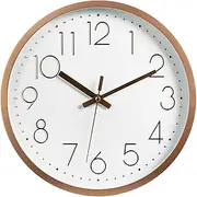 [Vaupan] Non-Ticking Silent Wall Clocks 12 Inch Battery Operated Quartz Classic Decor Clock Easy to Read for Bedroom Home Kitchen Room Office School (Rose Gold)