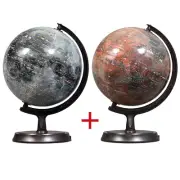 Mapsoft Explorer Moon/Mars 2 Globe Set, 24cm/9.5", Lunar Globe, 2MR-24
