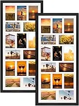 MEBRUDY 4x6 Collage Picture Frames with 15 Openings, 2 Pack Black Multi Photo Frames Display 4 x 6 Pictures with Mat for Wall Mounting, Irregularly Style