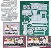 Christmas Cheer Train Cart Metal Die Cuts,Merry Christmas Presents Box Cutting Dies Cut Stencils for DIY Scrapbooking Album Decorative Embossing Paper Dies for Scrapbooking Card Making