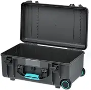 HPRC 2550W - Wheeled Hard Case Empty with Turquoise Handle (Grey)