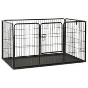 Puppy Playpen Steel 123X77.5X74.5 Cm Fences & Pens