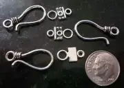 3 Large hook & eye clasps silver plated zinc necklace bracelet clasp 6pcs fpc199