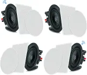 5.25” 4 Bluetooth Flush Mount In-Wall In-Ceiling 2-Way Speaker System Quick Conn