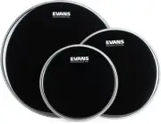 Evans Black Chrome 3-piece Tom Pack - 10/12/16 inch (5-pack) Bundle