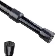 Spring Tension Curtain Rods 28-43 Inch Adjustable Spring Loaded Small Mini Extendable Heavy Duty Black Curtain Tension Rod For Kitchen, Bathroom, Window, Bookshelf,Closet
