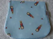 Peter Rabbit Blue Burp Cloth Cotton Front Towelling Back Handmade