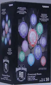 Disney Halloween Haunted Mansion 10 Graveyard Busts ColorMorph Lights NIB
