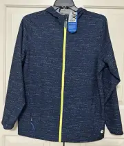 NWT Solaris Active size M navy blue long sleeve hoodie full zip jacket mens