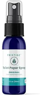 PRISTINE Toilet Paper Spray: As Seen on Shark Tank, the More Natural Alternative to Flushable Wet Wipes & Personal Cleansing Wipes, Spray Toilet Paper to Create Flushable Wipe, Travel Size, 1oz