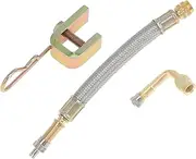 X AUTOHAUX 1Set 90 Degree Copper Tire Valve Extension with Flexible Stainless Steel 140mm Tyre Valve Stem Extender for Car Motorcycle RV Truck Bike
