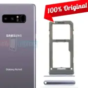 Original Samsung Orchid Gray SIM Card Tray for Galaxy Note 8 (NOT Dual SIM)
