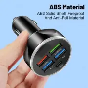 Super Fast Charging 5 in 1 Multi Port Car Phone Charger Digital Display A2M7
