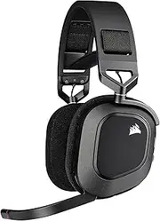 CORSAIR HS80 RGB WIRELESS Premium Gaming Headset with Dolby Atmos Audio (Low-Latency, Omni-Directional Microphone, 60ft Range, Up to 20 Hours Battery Life, PS5/PS4 Wireless Compatibility) Carbon