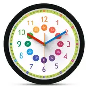 12 inch wall clock for children, mute wall clock for children learning