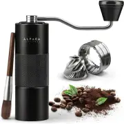 Manual Coffee Grinder- Stainless Steel Conical Burr Coffee Grinder- Adj. Setting
