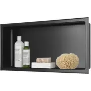 Shower Niche Black 24x12x4 in Bathroom Nook Recessed Shower Shelf No Tile Needed