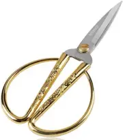 Chinoiserie Dragon and Phoenix Chinese Scissors Stainless Steel, Gold Plated Tai