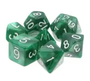 7 Piece Green Marble Polyhedral Dice Set w/ Green Bag – Tangled Thistle