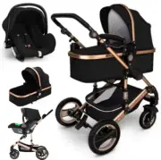 Baby Stroller Travel Pram & Bassinet Newborn Carriage Foldable Pushchair Black