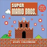 Super Mario Bros. 8-Bit Retro 2025 Wall Calendar with Bonus Diecut Notecards