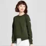 NWT Women's Target x Hunter Olive Green Deconstructed Sweatshirt, SMALL