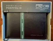 PERRY ELLIS PORTFOLIO PASSCASE WITH REMOVABLE ID WALLET BLACK