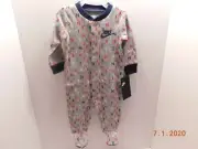 NIKE BABY INFANT BOYS BLUE FOOTED SLEEPER COVERALL CREEPER 3 MONTHS NWT