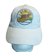 C.C Exclusive Hello Sunshine Patch Mesh Back Criss Cross Ponytail Baseball Cap