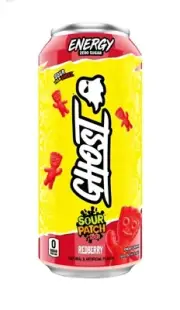 〽️ New GHOST Sour Patch Kids Redberry Zero Sugar Energy Drink 16floz (1 Can)