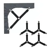 4Pcs Adjustable Triangle Bed Sheet Straps Elastic Fasteners Fitted Sheet Holders