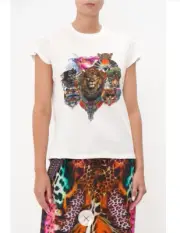 CAMILLA FRANKS Slim Fit Round Neck T-Shirt Surrealist Xanadu Size M BNWT