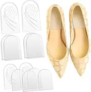 BAZEITFLOW 6Pairs Transparent Gel Heel Wedge Inserts Height Increasing Insoles for Comfort and Foot Alignment Washable Shoe Inserts S Reusable Cushions for Men and Women