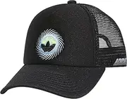 [adidas Originals] Boys' Youth Trefoil Spin Trucker, Black/Clear Sky Blue/Lucid Lemon Yellow, One Size, Black/Clear Sky Blue/Lucid Lemon Yellow, One size