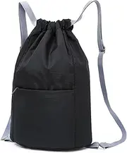 Wesoke Drawstring Backpack Sports Gym Bag, Waterproof Draw String Back Sack Travel Daypack, Portable Outdoor Casual Beach String Bag Sackpack Swim Bag for Men and Women