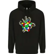 Skeleton Hand With a Retro Puzzle 80s Childrens Kids Hoodie